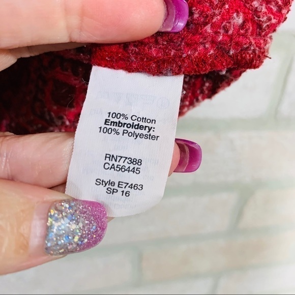 Madewell Red Embroidered Camelia Tassel Top - Picture 7 of 9